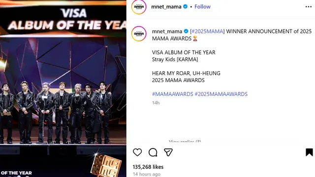 MAMA Awards 2025, G-Dragon dan Stray Kids Raih Daesang. (Instagram/ mnet_mama)
