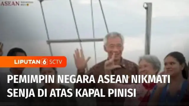 Penuh kesan KTT ASEAN. Tak hanya berisi rentetan agenda pertemuan. Ada juga momen akrab para pemimpin negara ASEAN saat menikmati senja dari atas kapal pinisi.