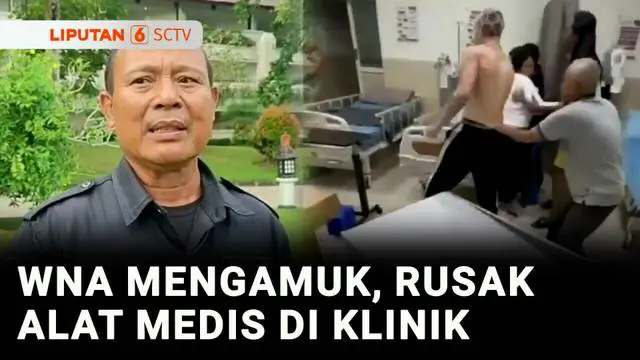 VIDEO: Viral! Bule Mengamuk dan Merusak Berbagai Alat Medis di UGD Klinik Usai Siuman