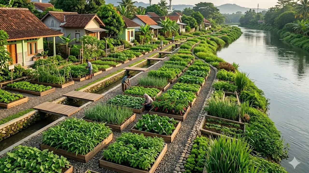 Kebun Sayur di Bantaran Sungai