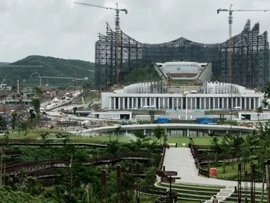 Foto menunjukkan Istana Kepresidenan Indonesia di Ibu Kota Nusantara, Penajam Paser Utara, Kalimantan Timur, pada tanggal 11 Juli 2024. (Yasuyoshi CHIBA/AFP)