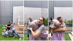 Kesha Ratuliu memberitahu kabar kehamilan ketiganya ini di tengah-tengah sedang bersantai dengan keluarga. Turut senang dengan kabar kehamilan Kesha Ratuliu meski tak percaya jika Kesha hamil anak ketiga ketika anak keduanya baru berusia 1,5 tahun, anggota keluarga bergantian memeluk Kesha Ratuliu. Indra Brasco juga terlihat memeluk Adhi Permana ucapkan selamat. (Liputan6.com/IG/@kesharatuliu05)