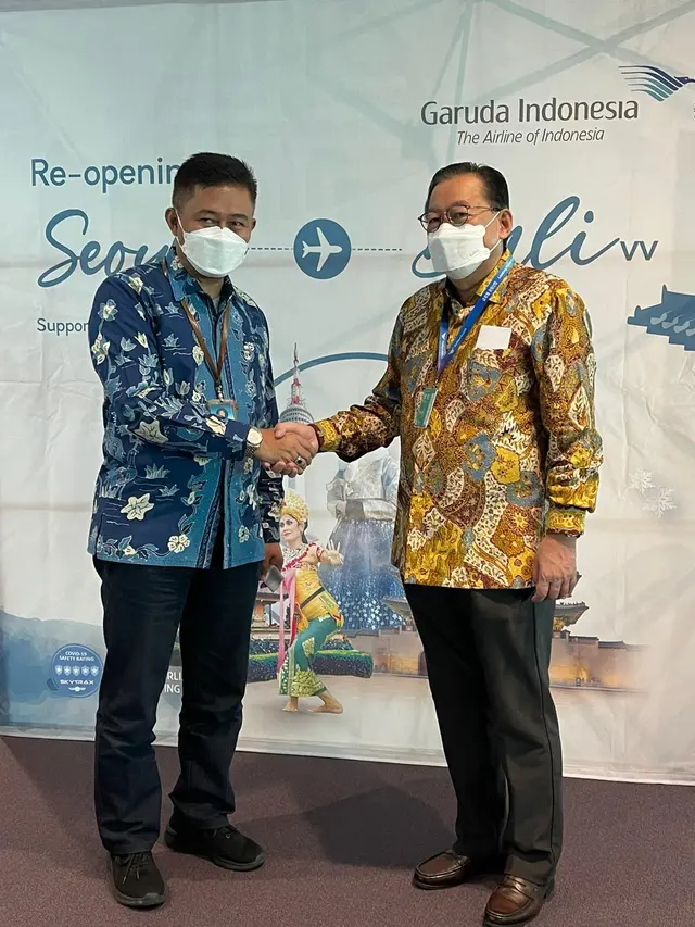 Gandi Sulistiyanto, Duta Besar Republik Indonesia untuk Republik Korea saat meresmikan pembukaan kembali rute Seoul – Bali (4 Desember 2022). (Dokumentasi KBRI Seoul)
