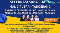 Inbox Spesial Selebrasi Sanag Juara Piala Dunia 2022, live di Mal Ciputra Tangerang, Sabtu- Minggu pukul 14.00 -16.00 WIB di SCTV