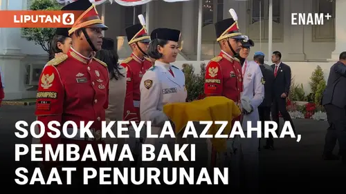 VIDEO: Keyla Azzahra, Pembawa Baki saat Penurunan Bendera di Istana
