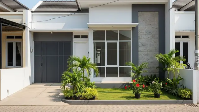 Fasad Rumah Minimalis dengan Tekstur dan Warna