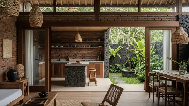 8 Inspirasi Rumah Minimalis Desa dengan Dapur Terbuka Menghadap Kebun Belakang
