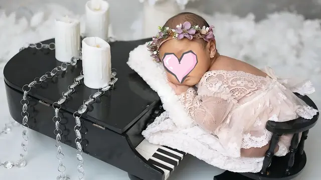 6 Pemotretan Newborn Leshia Anak Lesti Kejora, Gemas Pakai Handuk hingga Gaun