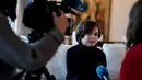 Mahasiswa Belgia Laurent Simons, 9 tahun saat diwawancara di rumahnya di Amsterdam (21/11/2019). Saat ini Laurent Simons akan segera menjadi lulusan universitas termuda di dunia. (AFP Photo/Kenzo Tribouillard)