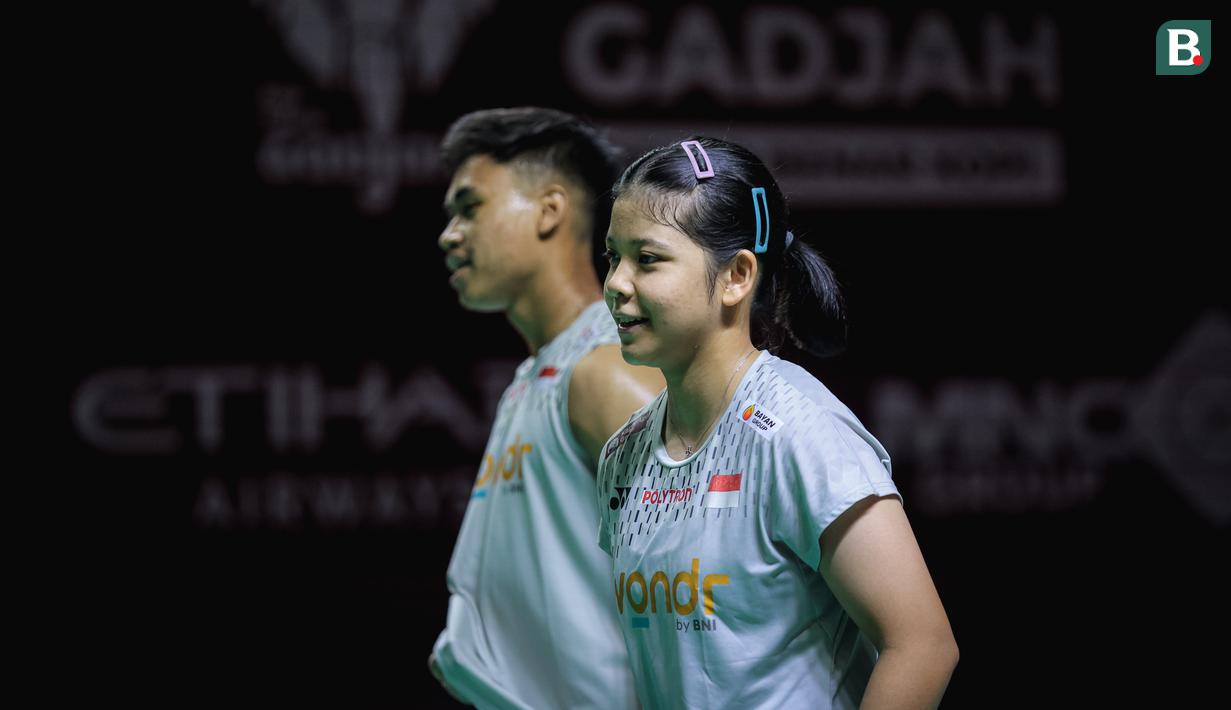 Pasangan ganda campuran Indonesia, Jafar Hidayatullah/Felisha Pasaribu saat babak 32 besar Indonesia Open 2026 melawan wakil Korea Selatan, Kim Jae Hyeon/Jang Ha Jeong di Istora Senayan, Jakarta, Rabu (03/06/2026). (Bola.com/Bagaskara Lazuardi)