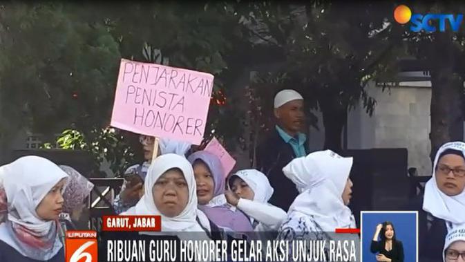 Ribuan Guru Honorer di Garut Tuntut Statusnya Dilegalkan