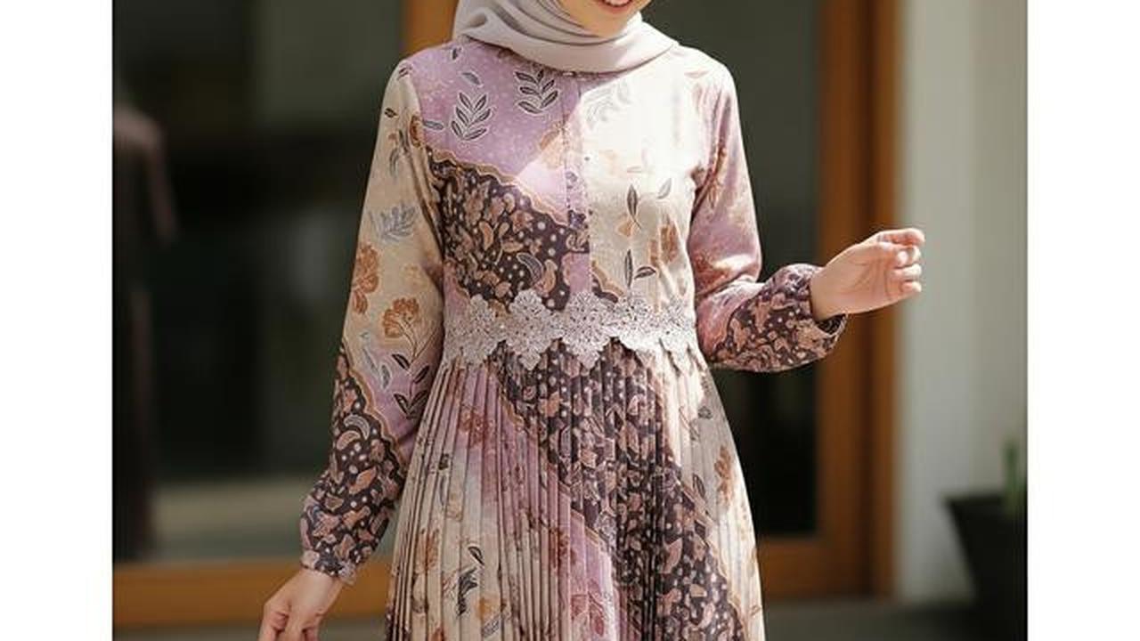 7 Tren Model Gamis Batik Brokat 2026 Warna Elegan, Pilihan Terbaik untuk Tampilan Mewah