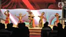 Tarian tradisional Indonesia saat memeriahkan peluncuran tahapan Pemilu 2024 di Gedung KPU, Jakarta, Selasa (14/6/2022) malam. Seremoni ini juga menandakan resmi dimulainya tahapan Pemilu Serentak 2024.(merdeka.com/Iqbal S Nugroho)