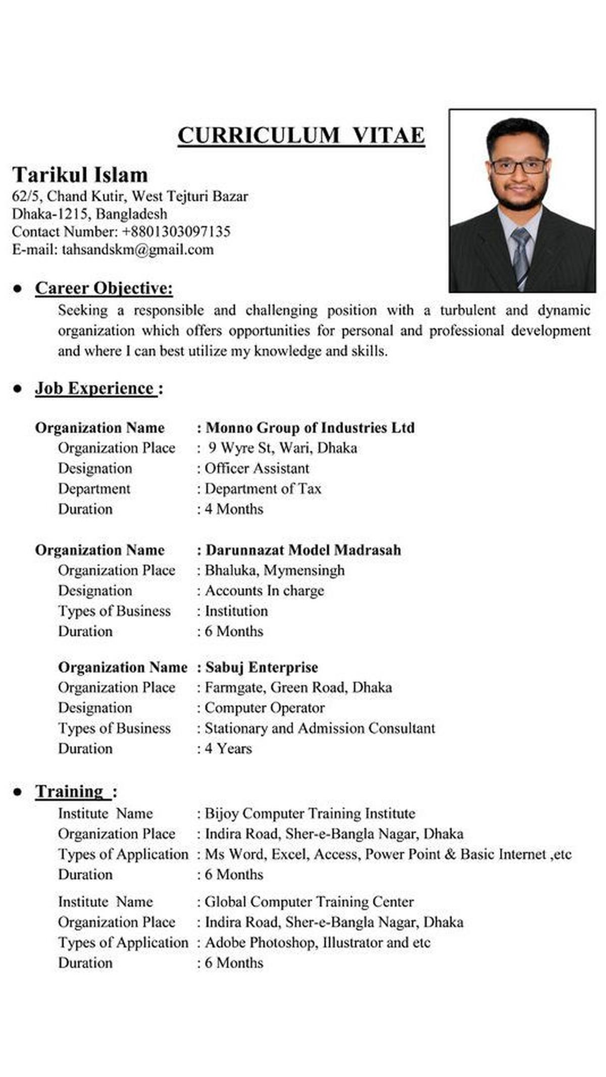 Contoh CV Formal dalam Bahasa Inggris<br>