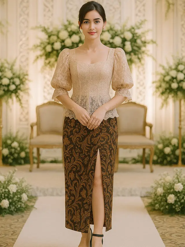 Padupadan Sandal dan Kebaya Batik untuk Hadiri Pesta Akad