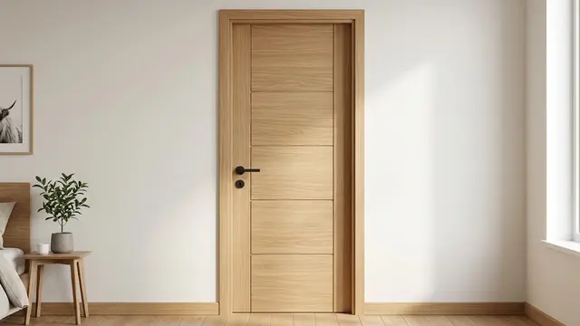 Pintu Kayu dengan Panel Horizontal
