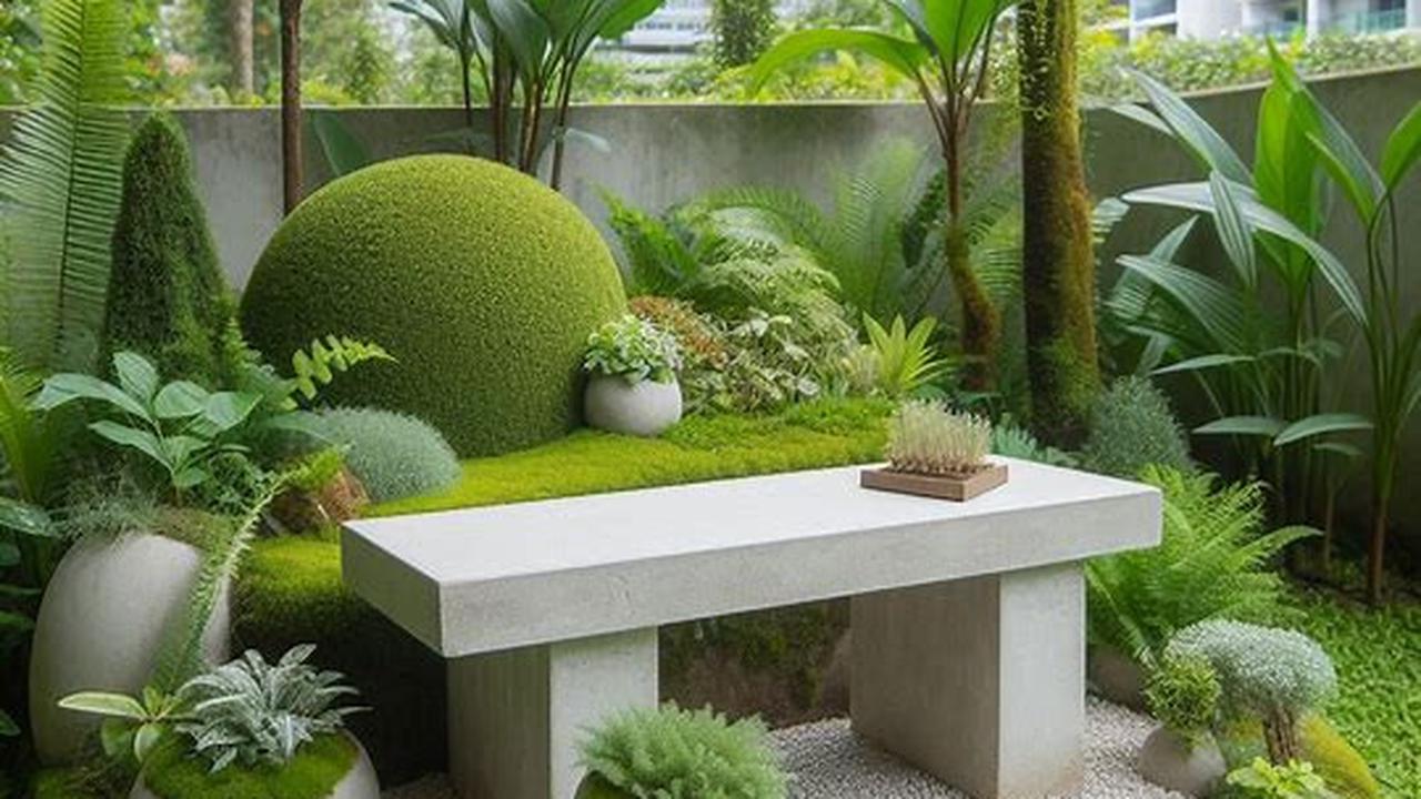 Bangku Taman Beton Outdoor Mini