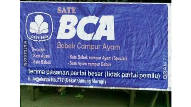 6 Pelesetan di Spanduk Jualan Ini Kocak, Bikin Ketawa