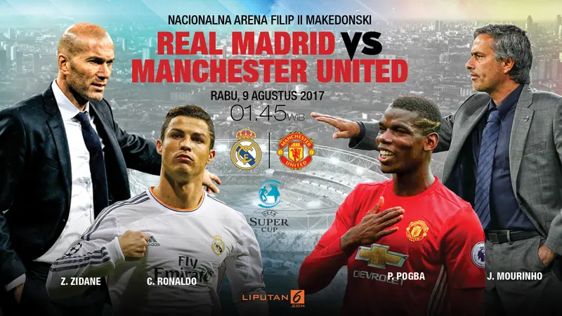 Real Madrid vs Manchester United. (Liputan6.com/Trie yas)