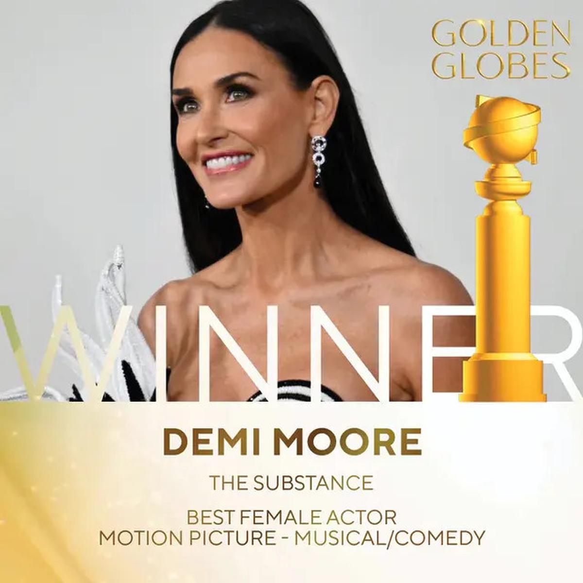 Demi Moore Syok Menang Golden Globe Awards via The Substance, 30 Tahun Lalu Dicap Artis Popcorn
