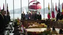 "Yang Mulia para pemimpin ASEAN, selamat datang di KTT ke-42 ASEAN di Labuan Bajo, Indonesia," ujar Jokowi. (AP Photo/Achmad Ibrahim, Pool)