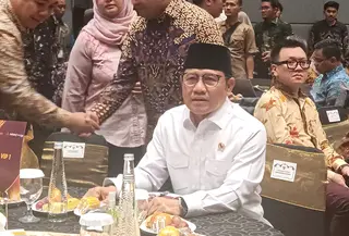 Menteri Koordinator Bidang Pemberdayaan Masyarakat (Menko PM) Muhaimin Iskandar alias Cak Imin. (Liputan6.com/Alya Putri Agustina)