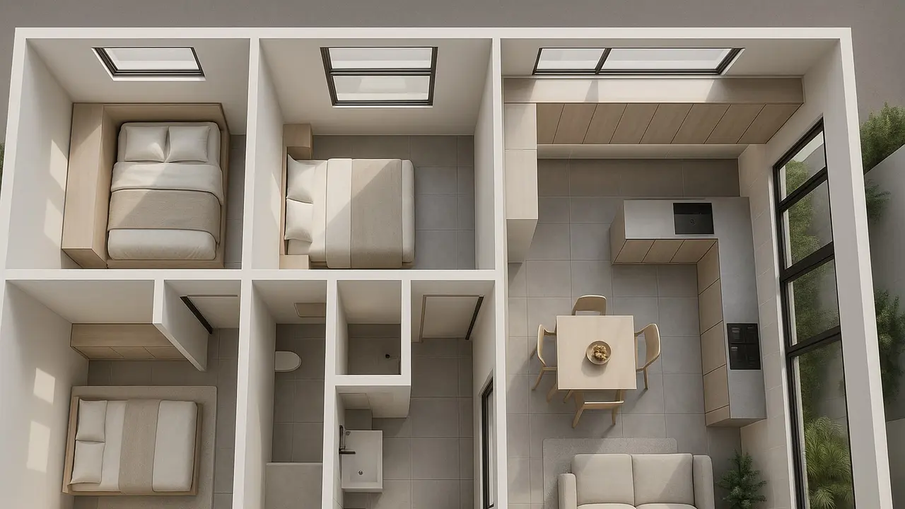 7 Model Desain Rumah 6x12 Tiga Kamar, Nyaman dan Fungsional untuk Keluarga Modern