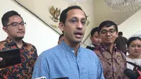 CEO dan Founder Gojek Nadiem Makarim menemui Wakil Presiden Jusuf Kalla, Selasa (16/7/2019). (Merdeka.com/ Intan Umbari Prihatin)