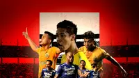 Ilustrasi duel antarlini Bhayangkara FC vs Persib Bandung - Piala Presiden 2022. (Bola.com/Bayu Santoso)