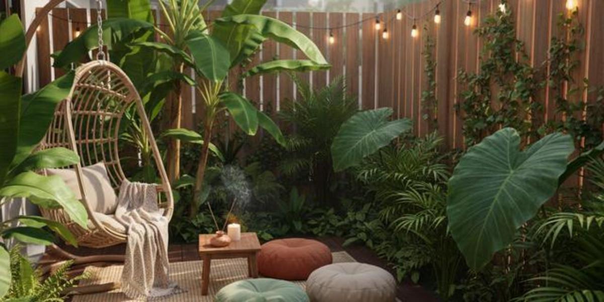 Model Halaman Belakang Rumah Kecil yang Nyaman untuk Yoga dan Relaksasi Harian
