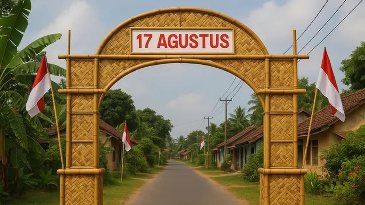 8 Gambar Gapura 17 Agustus dari Bambu Simple, Rekomendasi Dekorasi Kampung yang Estetik