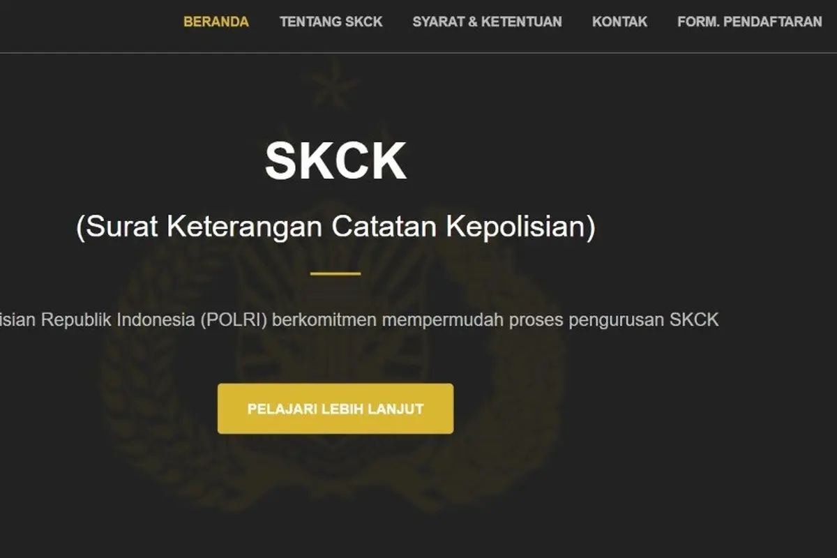 Permohonan pembuatan SKCK online ini dapat diakses melalui laman resmi SKCK Polri.