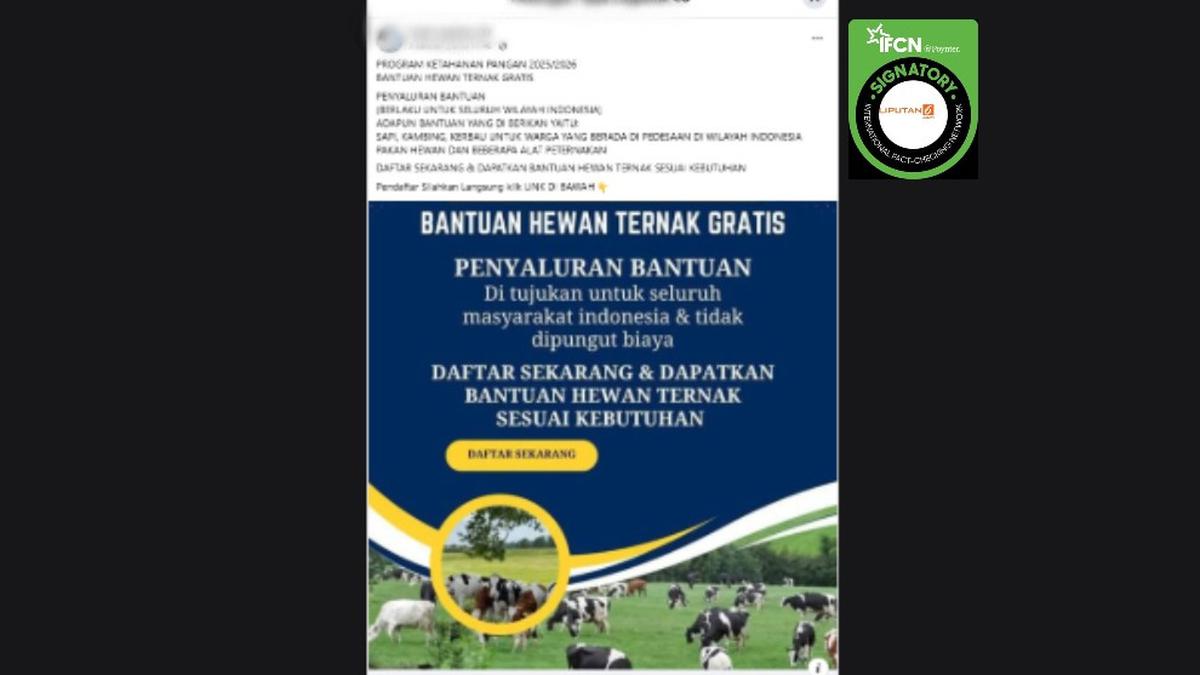 Cek Fakta: Hoaks Link Pendaftaran Bantuan Hewan Ternak Gratis