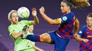 Kapten tim wanita Barcelona itu sukses membawa Barca menjuarai gelar La Liga Spanyol wanita. (AFP/Gabriel Bouys)
