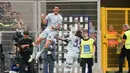 Nerazzurri sempat memimpin terlebih dahulu namun justru harus menelan pil pahit. Keunggulan awal malah berbalik menjadi kekalahan di hadapan suporter sendiri. (AP Photo/Luca Bruno)