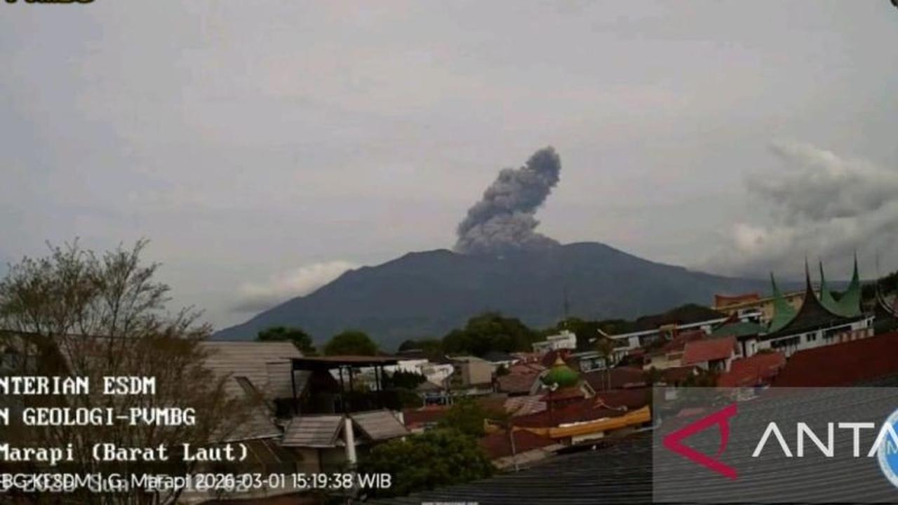 Erupsi Gunung Marapi Semburkan Abu Vulkanik 1.500 Meter, Warga Diminta Waspada Ancaman Lahar Dingin