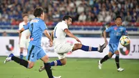 Chelsea takluk 0-1 dari Kawasaki Frontale dalam laga pramusim, di Nissan Stadium, Yokohama, Jumat (19/7/2019) malam WIB. (AFP/Kazuhiro Nogi)