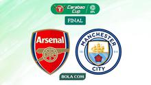 Arsenal Vs Manchester City - final Piala Carabao. (Bola.com/Wiwig Prayugi)
