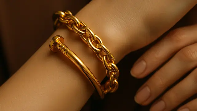 Model Gelang Paku Emas 24 Karat Terbaru 2025