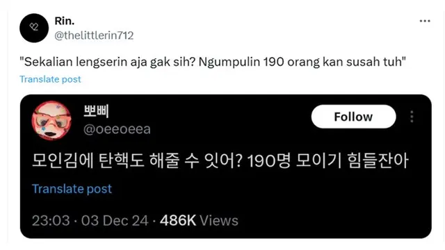 6 Terjemahan Cuitan Netizen Korea Selatan ketika Darurat Militer Ini Kocak
