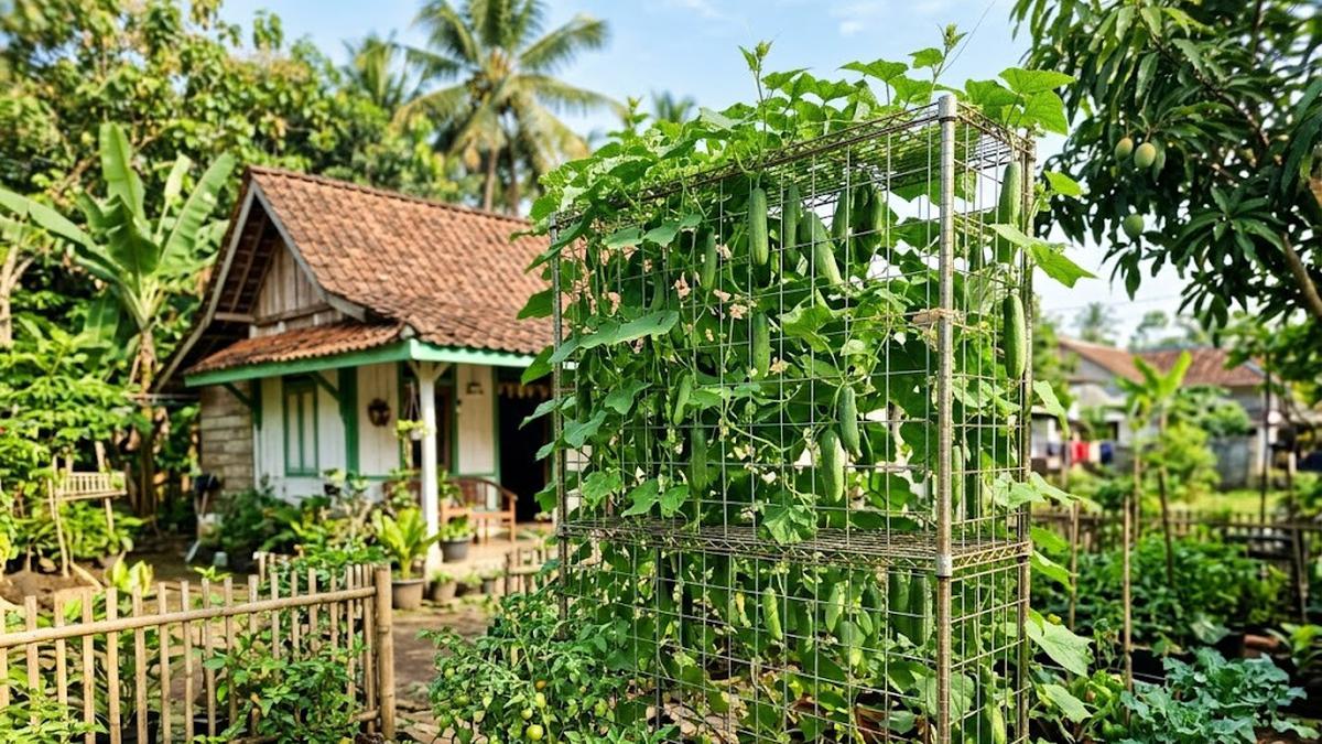Langkah Membuat Kebun Timun Gantung dari Rak Bekas yang Hemat Tempat, Solusi di Lahan Sempit