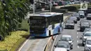 Layanan Transjakarta pada 2024 meningkat hampir dua kali lipat dari dua tahun sebelumnya. (Liputan6.com/Angga Yuniar)