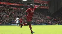 Sadio Mane mencetak gol kedua untuk Liverpool ke gawang Burnley (AP/PETER BYRNE)