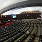 Suasana  gladi kotor persiapan pidato kenegaraan Presiden dalam Sidang Tahunan MPR, DPR, dan DPD RI di Gedung Kura-Gura, Nusantara, Kompleks Parlemen, Senayan, Jakarta, Senin (14/8/2023). (Liputan6.com/Faizal Fanani)