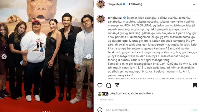 Roni Galoeng meninggal dunia (Foto: INstagram/@tengkutezi)