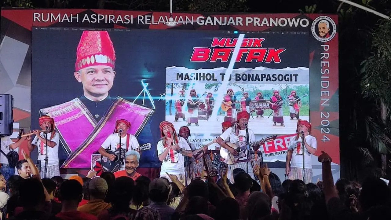 Musik Batak bersama Marsada Star, di Rumah Aspirasi Rumah Aspirasi Ganjar Pranowo Presiden 2024, Selasa (26/9/23) malam (Istimewa)