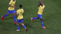 Selebrasi gol Brasil saat kalahkan Peru (AP)