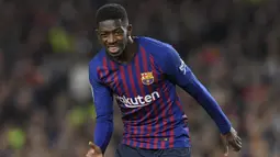 1. Ousmane Dembele - Ousmane Dembele kesulitan menemukan performa terbaiknya sejak pindah ke Barcelona pada 2017 lalu. Pemain asal Pransic ini hanya lima kali tampil di pertandingan La Liga pada musim 2019/2020 ini. (AFP/Lluis Gene)