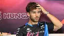 Pembalap Alpine asal Prancis, Pierre Gasly bereaksi dalam konferensi pers di lintasan balap Hungaroring, Mogyorod, dekat Budapest, 18 Juli 2024. (ATTILA KISBENEDEK/AFP)