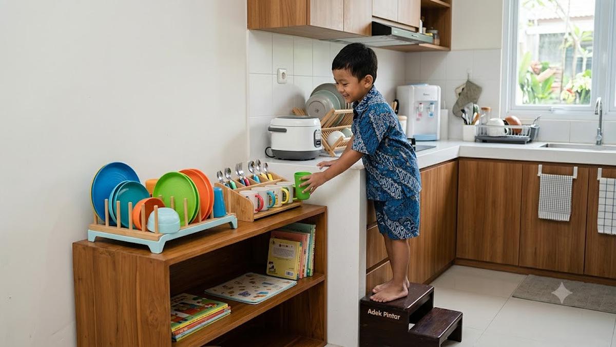 9 Cara Menata Peralatan Makan agar Mudah Dijangkau Anak, Latih Kemandirian Sejak Dini